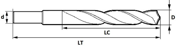 Extra-Long Drill with Reduced Shank 200x300 HSS 25mm - Image 2