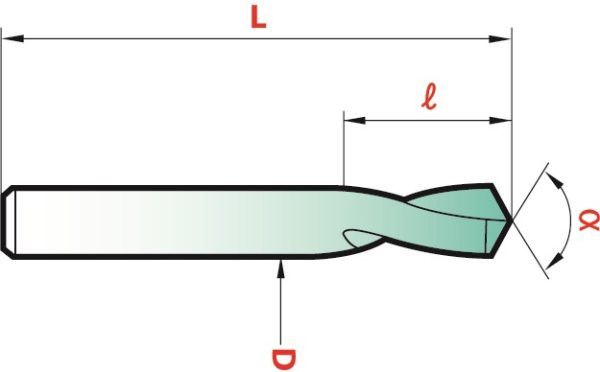 Long NC spotting drills 90° HSS-Co 2mm - Image 3