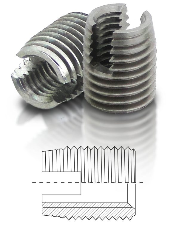 Self-Cutting Threaded Inserts Steel M6-M10X1.50