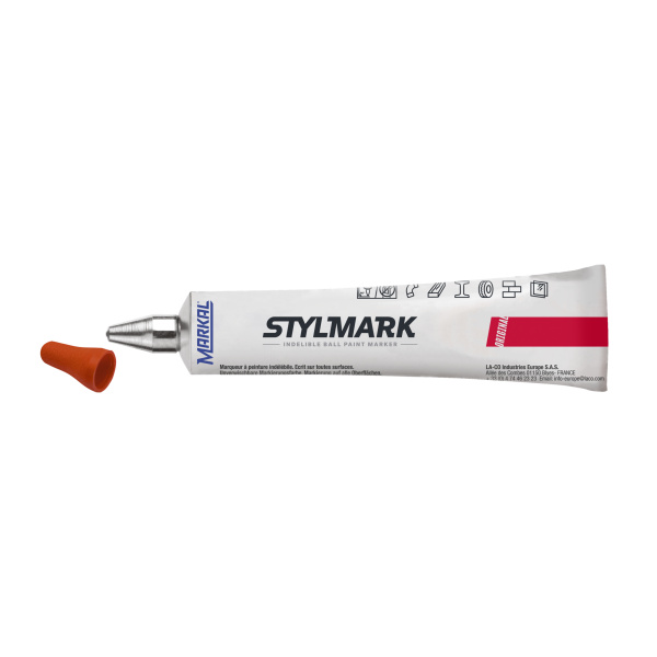 Orange Ball tube marker for multiple surfaces Stylmark