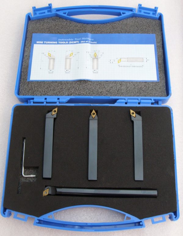 Kit 4 Turning Tools with Indexable Carbide Insert 16X16