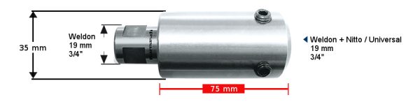 Extension 75mm Weldon Shank for Core Drill