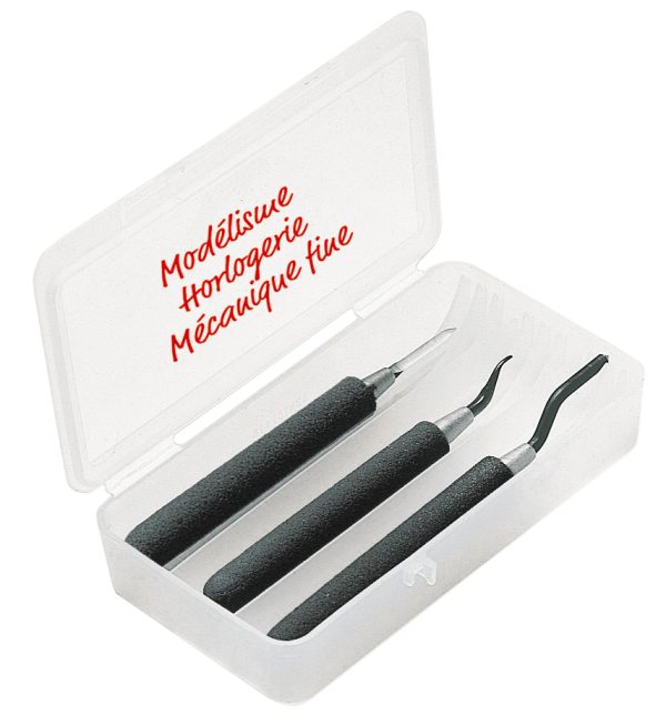 Fine Mini Set of 3 Mini-Tools Scraping - Deburring - Countersinking FT3000